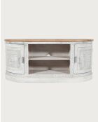 Argo - Meuble TV en manguier massif sculpté 150 cm