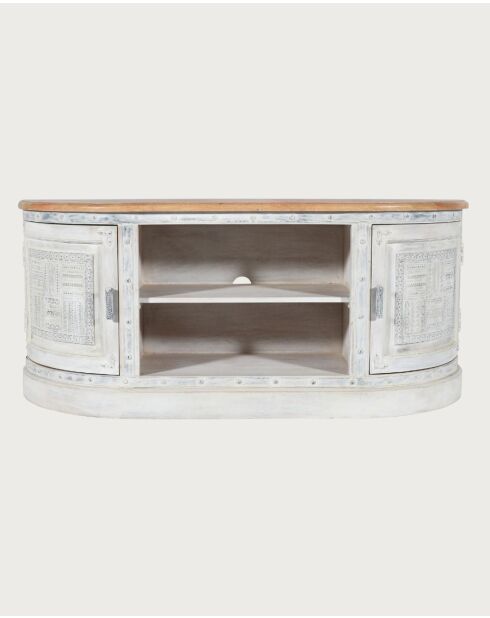 Argo - Meuble TV en manguier massif sculpté 150 cm