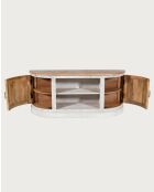 Argo - Meuble TV en manguier massif sculpté 150 cm