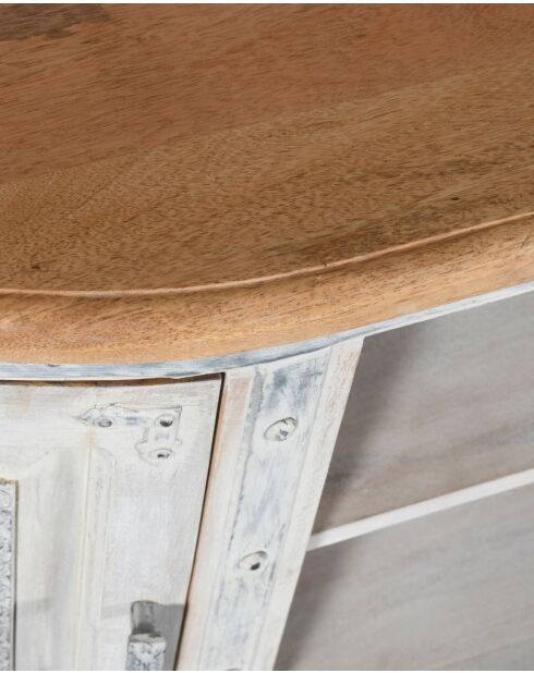 Argo - Meuble TV en manguier massif sculpté 150 cm