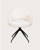 Elba - Chaise en tissu beige et pieds métal