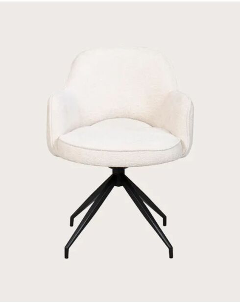 Elba - Chaise en tissu beige et pieds métal