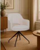 Elba - Chaise en tissu beige et pieds métal