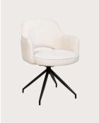 Elba - Chaise en tissu beige et pieds métal