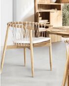 Nala - Chaise en teck massif et cordage blanc