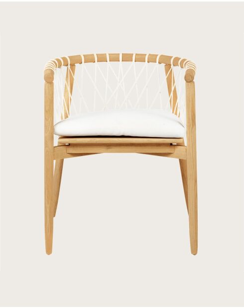 Nala - Chaise en teck massif et cordage blanc