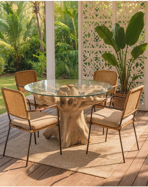 Forest - Table de jardin en bois brut de teck