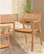 Sienne - Chaise en teck avec détail rotin