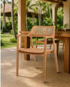 Sienne - Chaise en teck avec détail rotin
