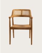 Sienne - Chaise en teck avec détail rotin