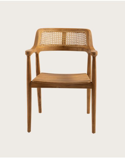 Sienne - Chaise en teck avec détail rotin