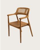 Sienne - Chaise en teck avec détail rotin