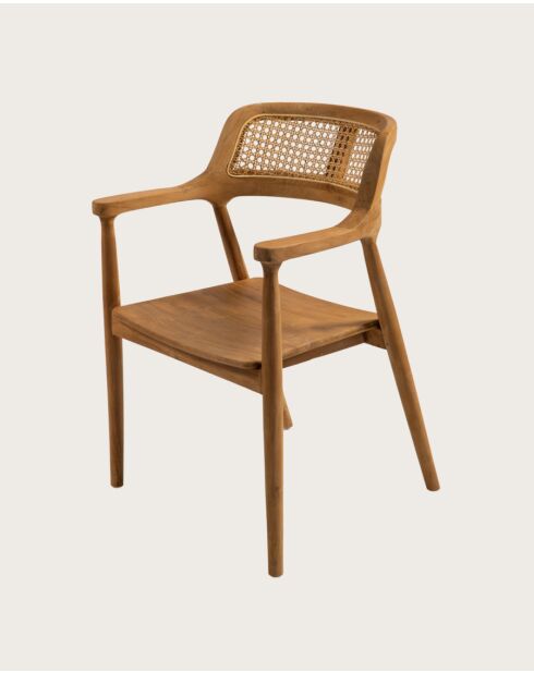 Sienne - Chaise en teck avec détail rotin