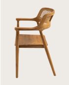 Sienne - Chaise en teck avec détail rotin