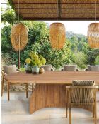 Puzzle - Table de jardin en bois massif de teck recycle