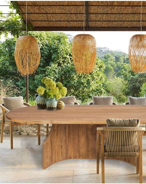 Puzzle - Table de jardin en bois massif de teck recycle