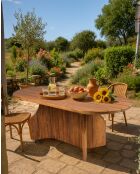 Puzzle - Table de jardin en bois massif de teck recycle