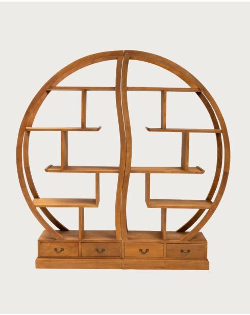 Yin Yang - Bibliothèque en bois massif de teck