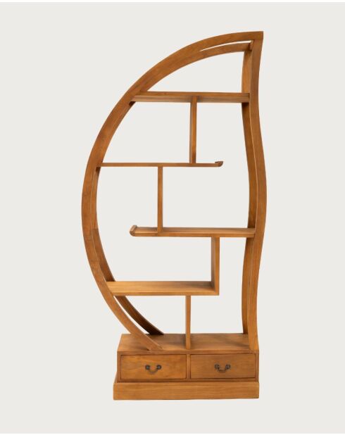 Yin Yang - Bibliothèque en bois massif de teck