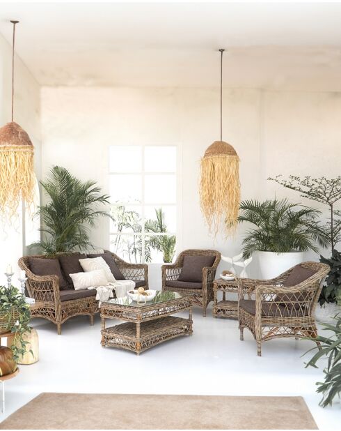 Asri - Salon de jardin en rotin Kubu 4 places