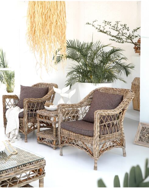 Asri - Salon de jardin en rotin Kubu 4 places