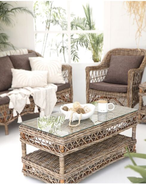 Asri - Salon de jardin en rotin Kubu 4 places