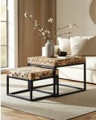 Aïda - Table basse carrée gigogne en teck