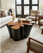 Timberly - Table basse tronc d'arbre massif