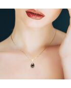 Pendentif en Vermeil Véritable Perle de Tahiti Poire 8-9 mm noire