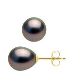 Boucles d'Oreilles en Vermeil Perles de Culture de Tahiti Ovales 8-9 mm