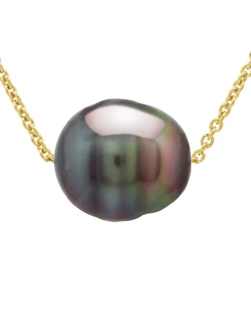 Collier en Vermeil Perle de Culture de Tahiti Cerclée 10-11 mm