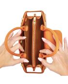 Massy Luxe braune Lederhandtasche - 25x19x10 cm