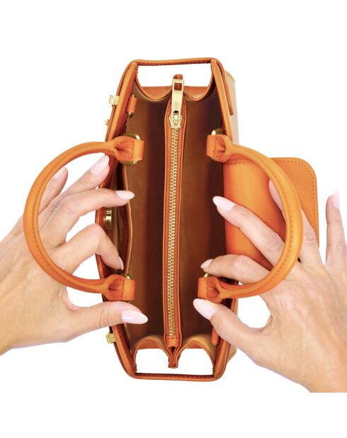 Massy Luxe braune Lederhandtasche - 25x19x10 cm