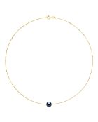 8-9 mm zwarte ronde ketting met zoetwatergekweekte parel en vermeil