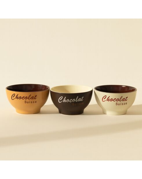 6 Bols Chocolat
Suisse 14Cm En Grès 3
Couleurs Assorties