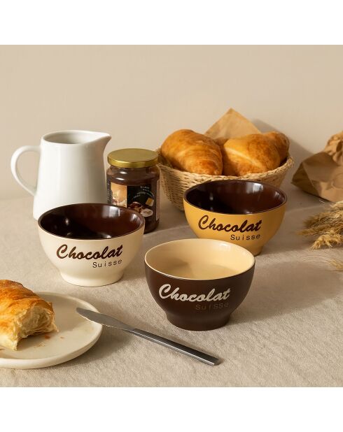 6 Bols Chocolat
Suisse 14Cm En Grès 3
Couleurs Assorties