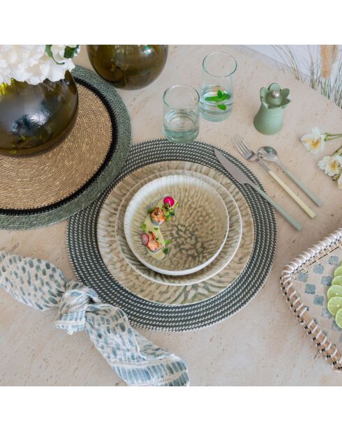 6 Coupelles Jade
600Ml En Grès Beige
Et Vert