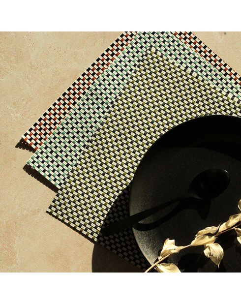 6 Sets De Table
Tissé 45X30Cm En
Pvc Rouge