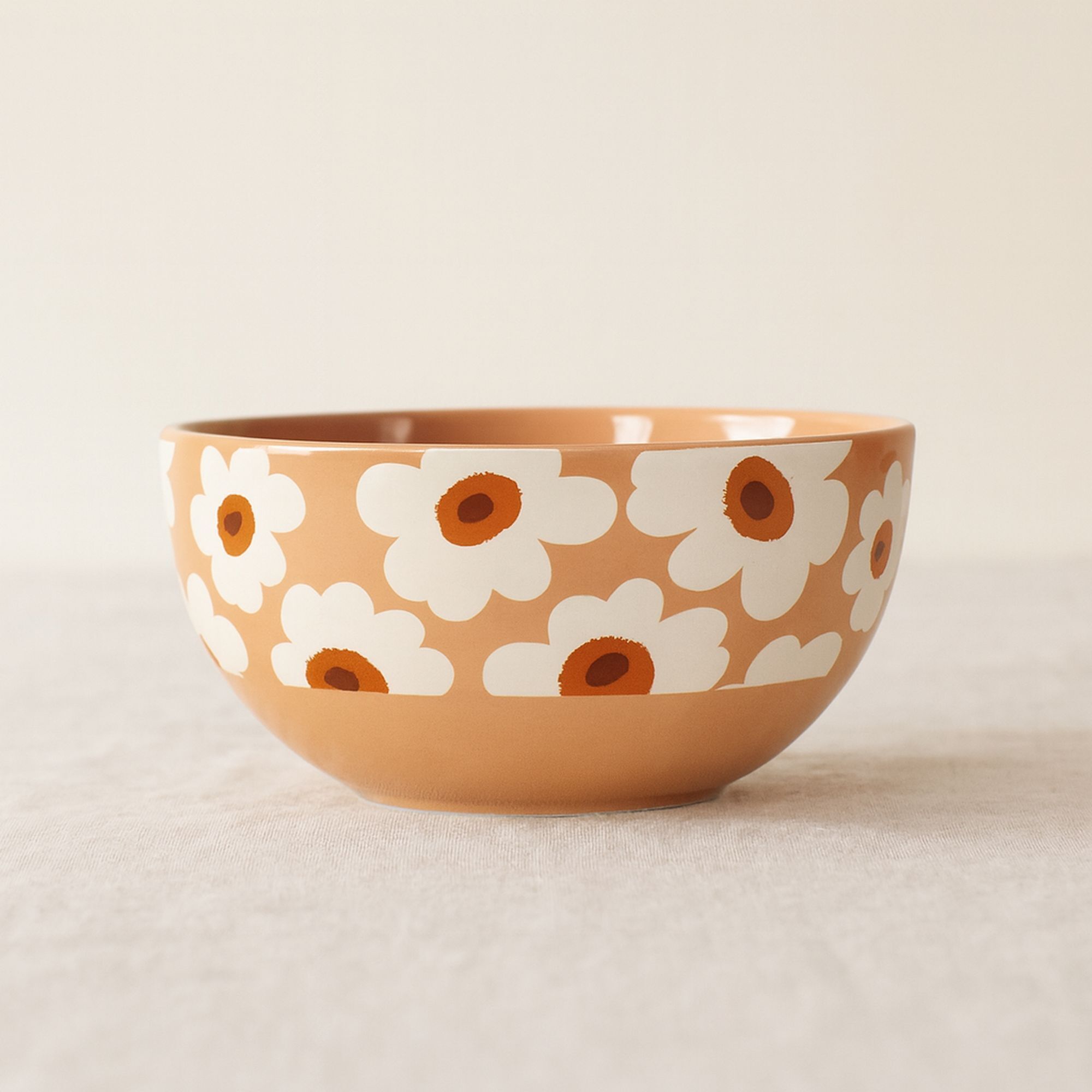 Bol en grès ivoire, bleu canard, vert olive et terracotta Maisons du