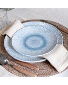 6 Assiettes Plates
Aqua 27Cm En Porcelaine
Blanc Et Bleu