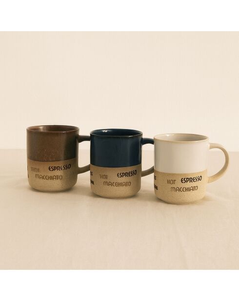 6 Mugs Macchiato 34ClEn Autres Céramiques 3Couleurs Assorties
