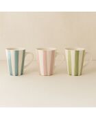 6 Mugs Arlequin 36Cl
En Grès Blanc Rayures
Couleurs Assorties