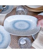 6 Assiettes Ovales
Aqua 23.5X13.5Cm En
Porcelaine Blanc Et Bleu