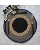 6 Sets De Table Luna
Rond 38Cm En Jonc De Mer
Naturel Et Bleu
