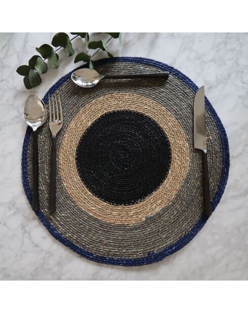 6 Sets De Table Luna
Rond 38Cm En Jonc De Mer
Naturel Et Bleu