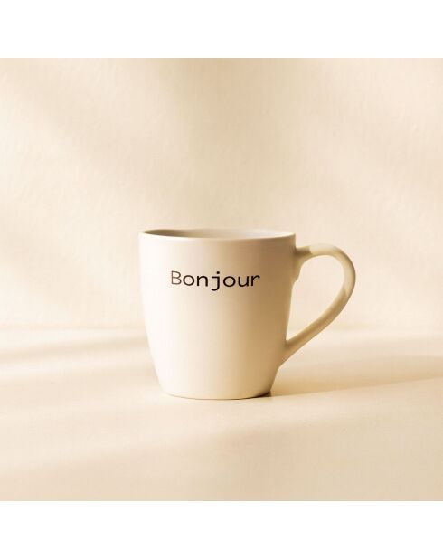 6 Tasses Bonjour
20Cl En Grès Blanc