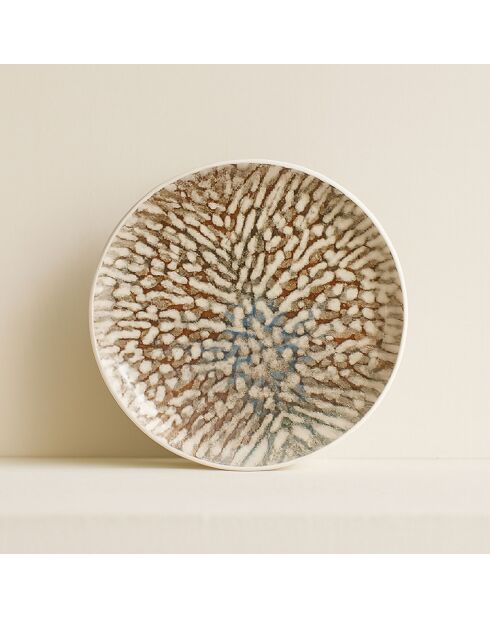 6 Speiseteller
Bernstein, 26 cm, aus Steinzeug
Braun und Beige