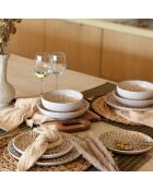 6 Speiseteller
Bernstein, 26 cm, aus Steinzeug
Braun und Beige