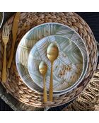 6 Assiettes Plates
26Cm En Grès Vert