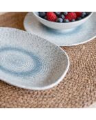 6 Assiettes Ovales
Aqua 19X10.5Cm En
Porcelaine Blanc Et Bleu